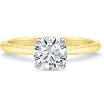New Aire Solitaire 18k yellow gold and platinum